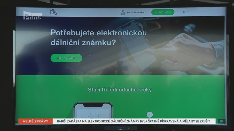 17. 1. 2020 VELKÉ ZPRÁVY: BABIŠ: ZAKÁZKA NA ELEKTRONICKÉ DÁLNIČNÍ ZNÁMKY BYLA ŠPATNĚ PŘIPRAVENÁ A MĚLA BY SE ZRUŠIT